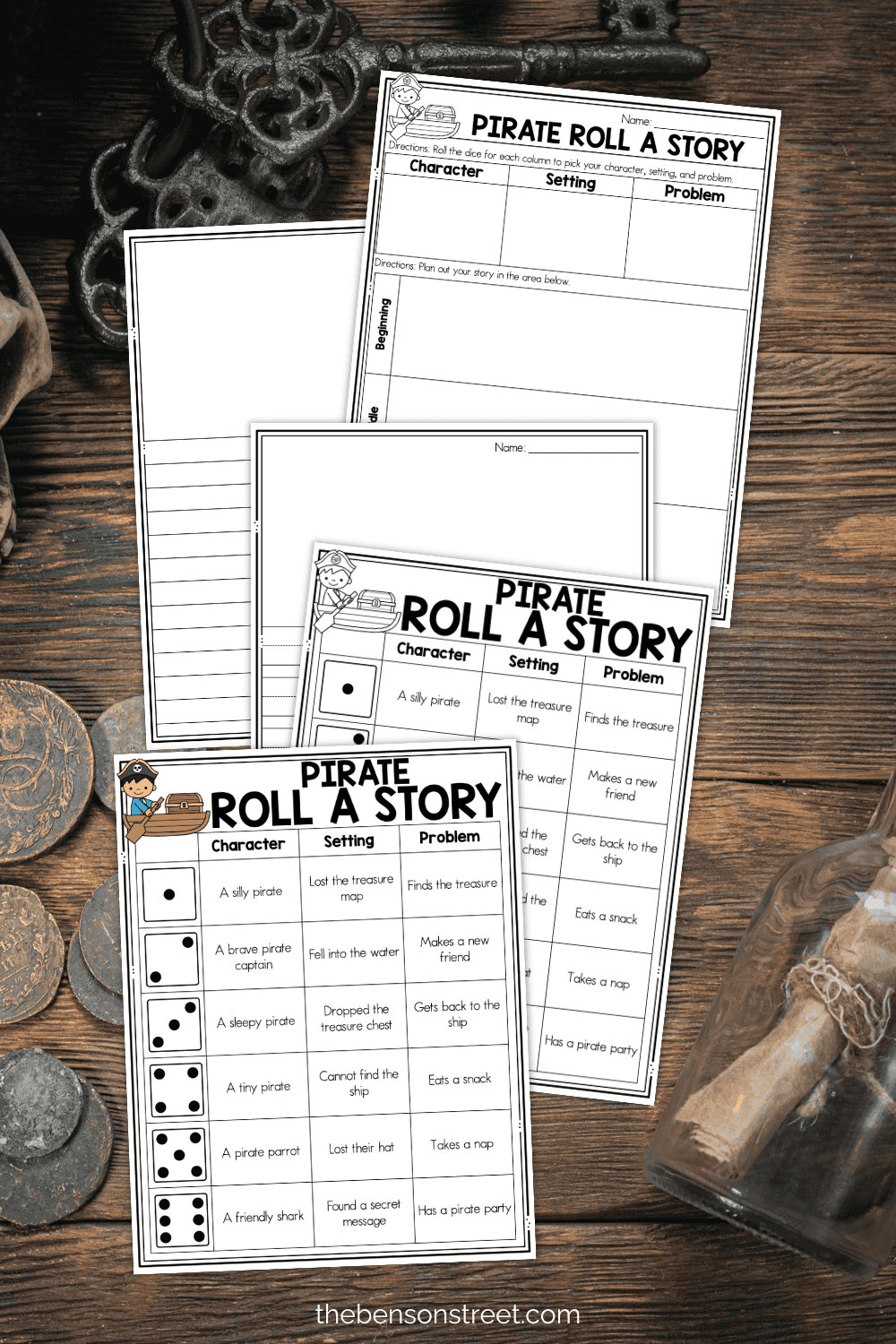 Free Printable Pirate Roll A Story Writing Activity - The Benson Street