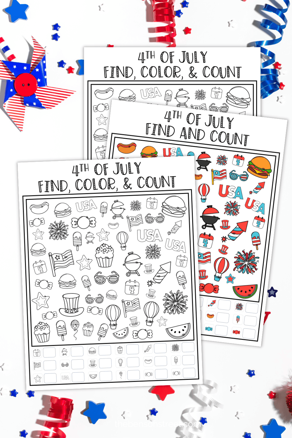 Free Printable 4th of July I Spy Find & Count Page - The Benson Street