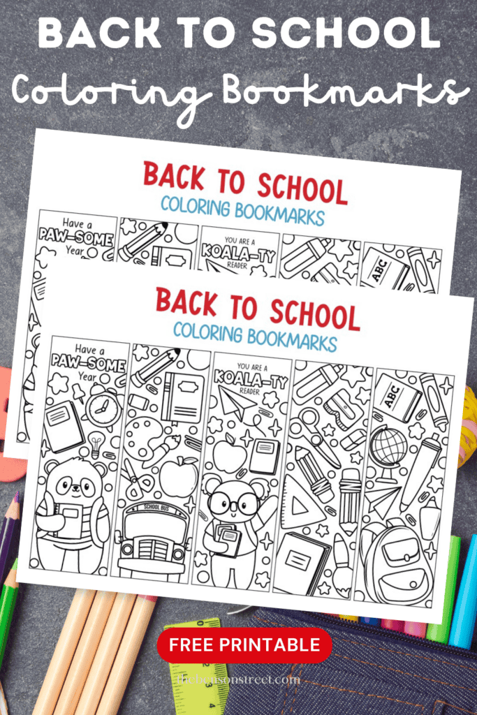 Free Printable Back to School Coloring Bookmarks Kids Will Love - The ...