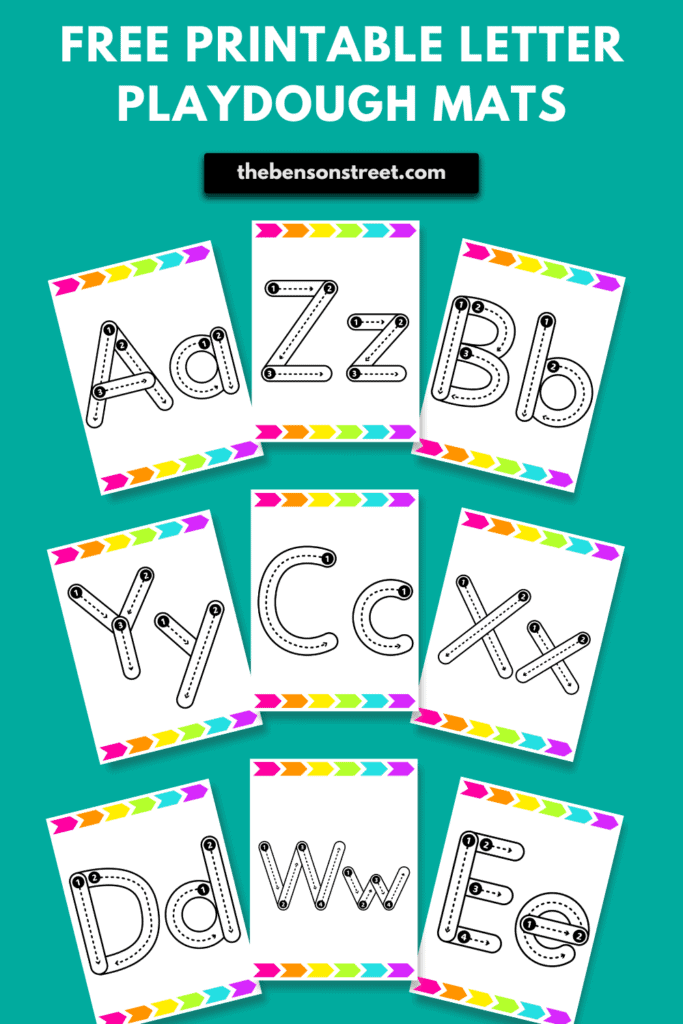 Free Printable Alphabet Playdough Mats for Letter Practice - The Benson ...